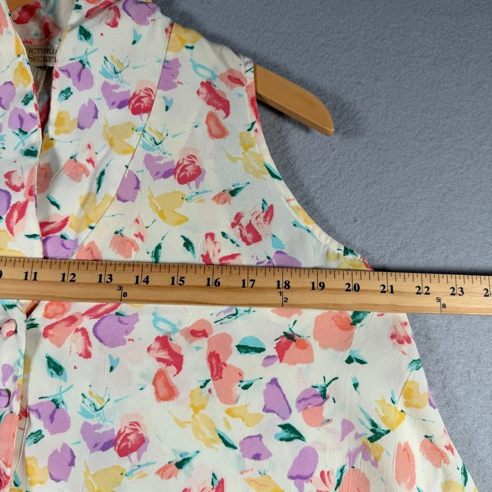 Vintage Victorias Secret Floral Pajama Set Small Sleeveless Top Short Gold Label